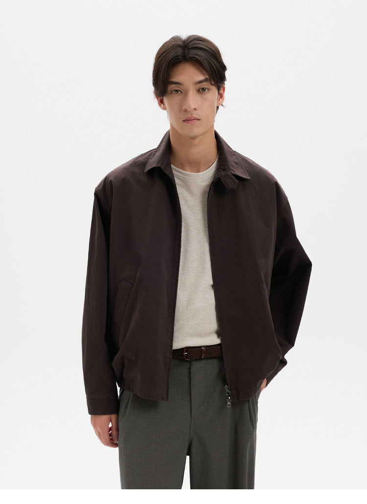 BUTTBILL Effortless Pima Cotton Fine Twill Two-Way Zip Jacket027