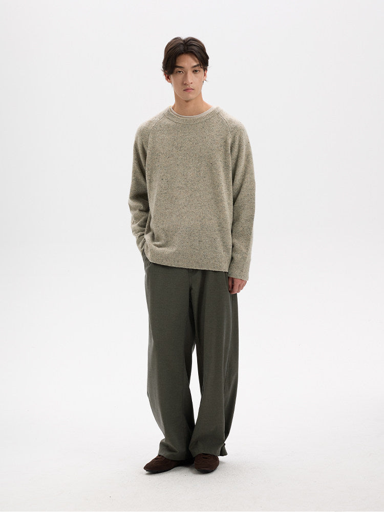 BUTTBILL Effortless Wool-Blend Twill Pleated Straight-Leg Trousers