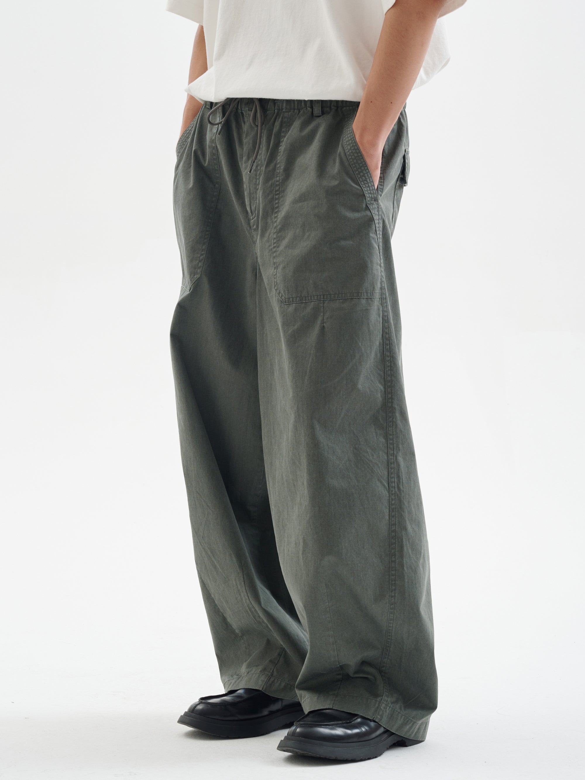 BUTTBILL Retro Enzyme-Washed Relaxed Silhouette Straight Deck Pants