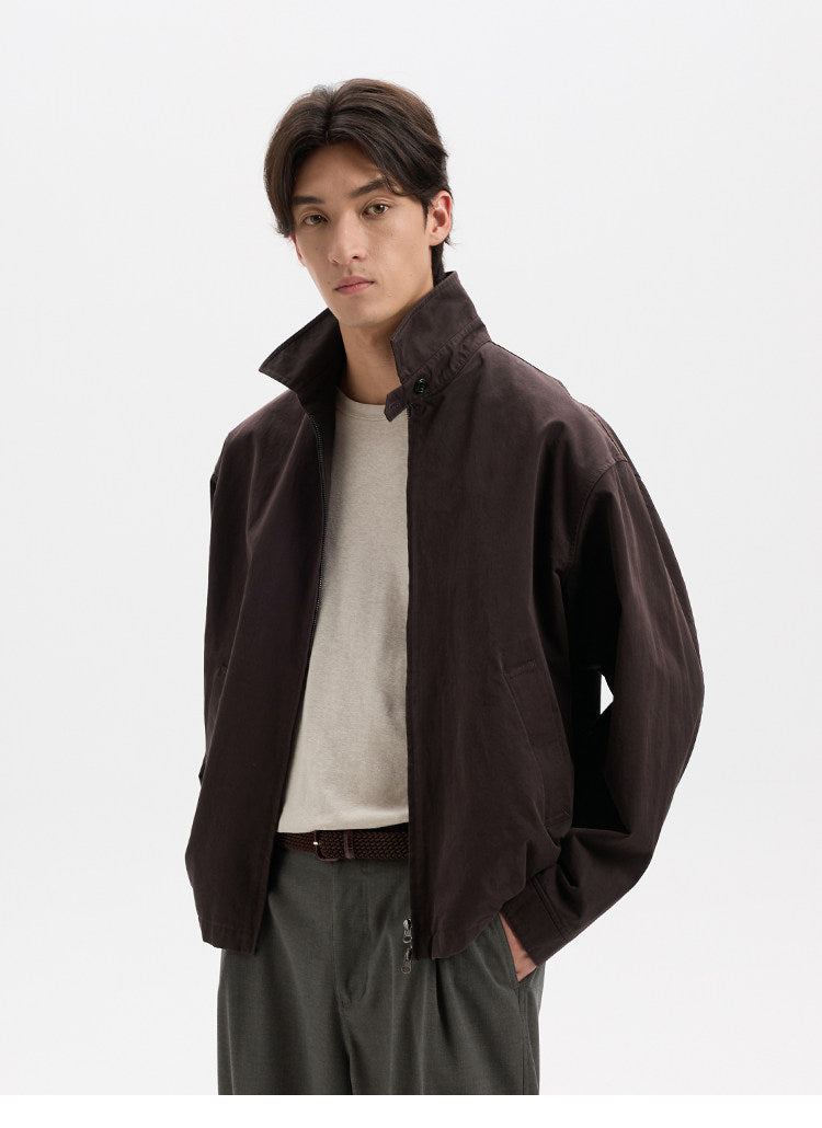 BUTTBILL Effortless Pima Cotton Fine Twill Two-Way Zip Jacket027
