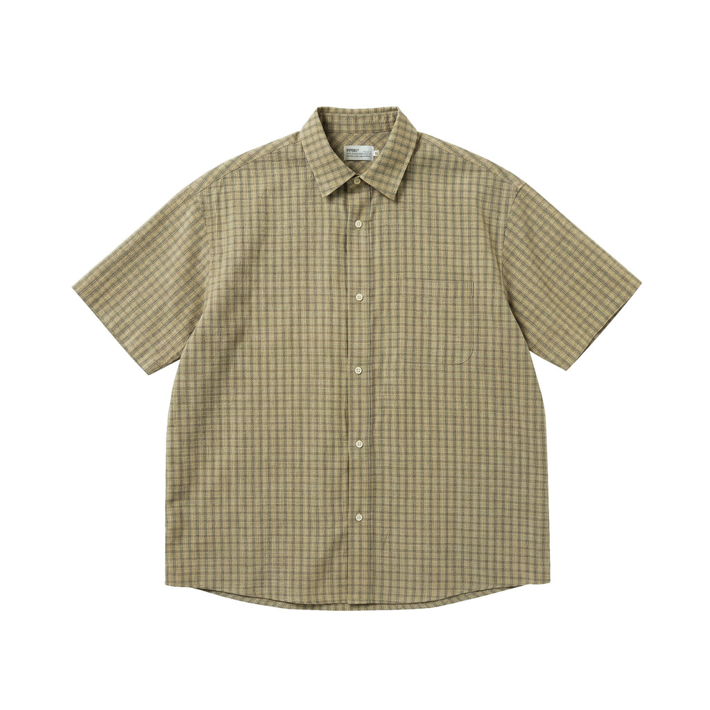 BUTTBILL Relaxed Lyocell-Linen Plaid Seersucker Short-Sleeve Shirt