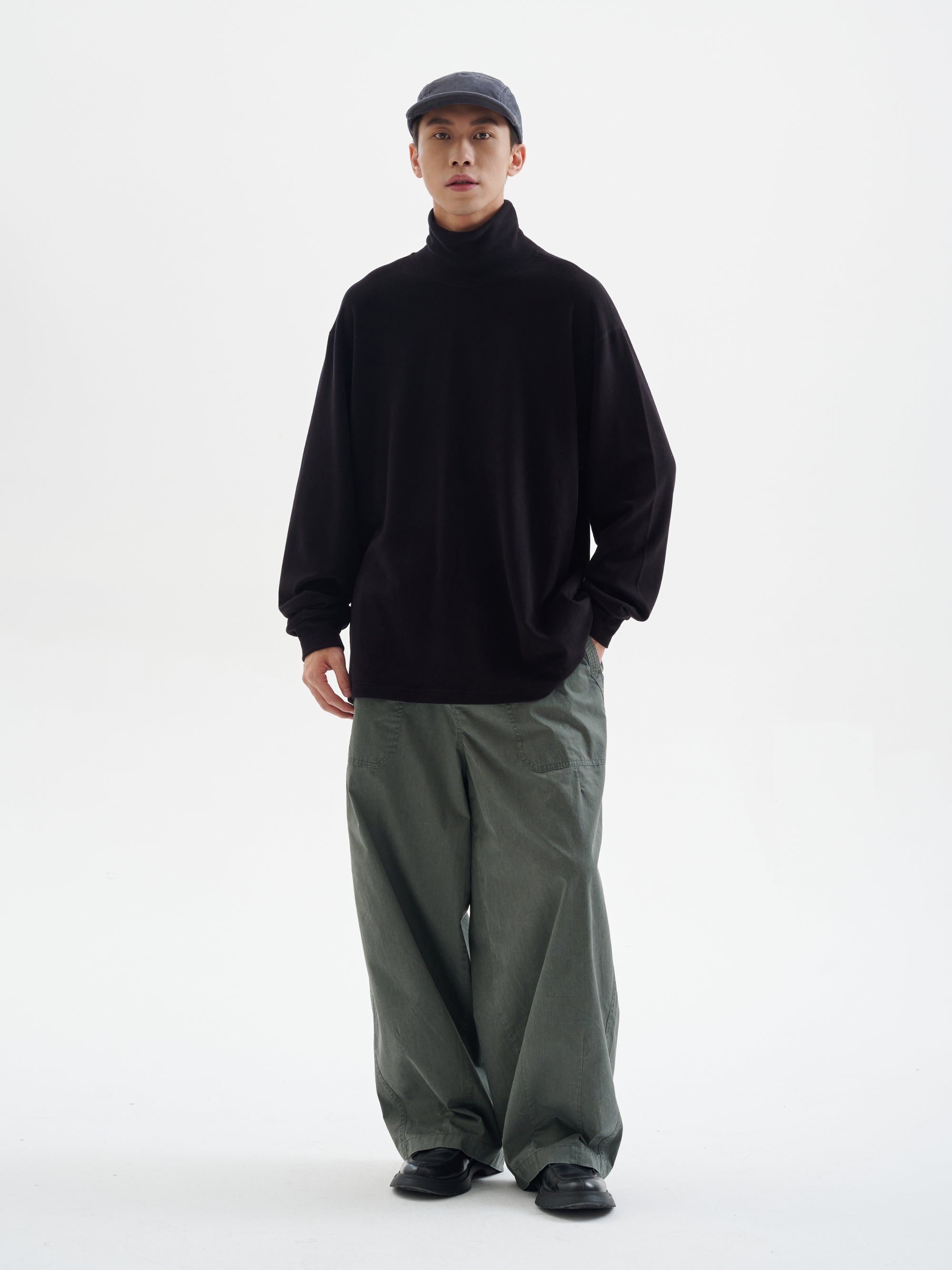 BUTTBILL Retro Enzyme-Washed Relaxed Silhouette Straight Deck Pants