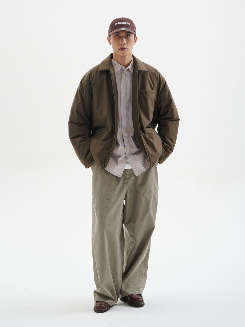 BUTTBILL Retro Enzyme-Washed Relaxed Silhouette Straight Deck Pants