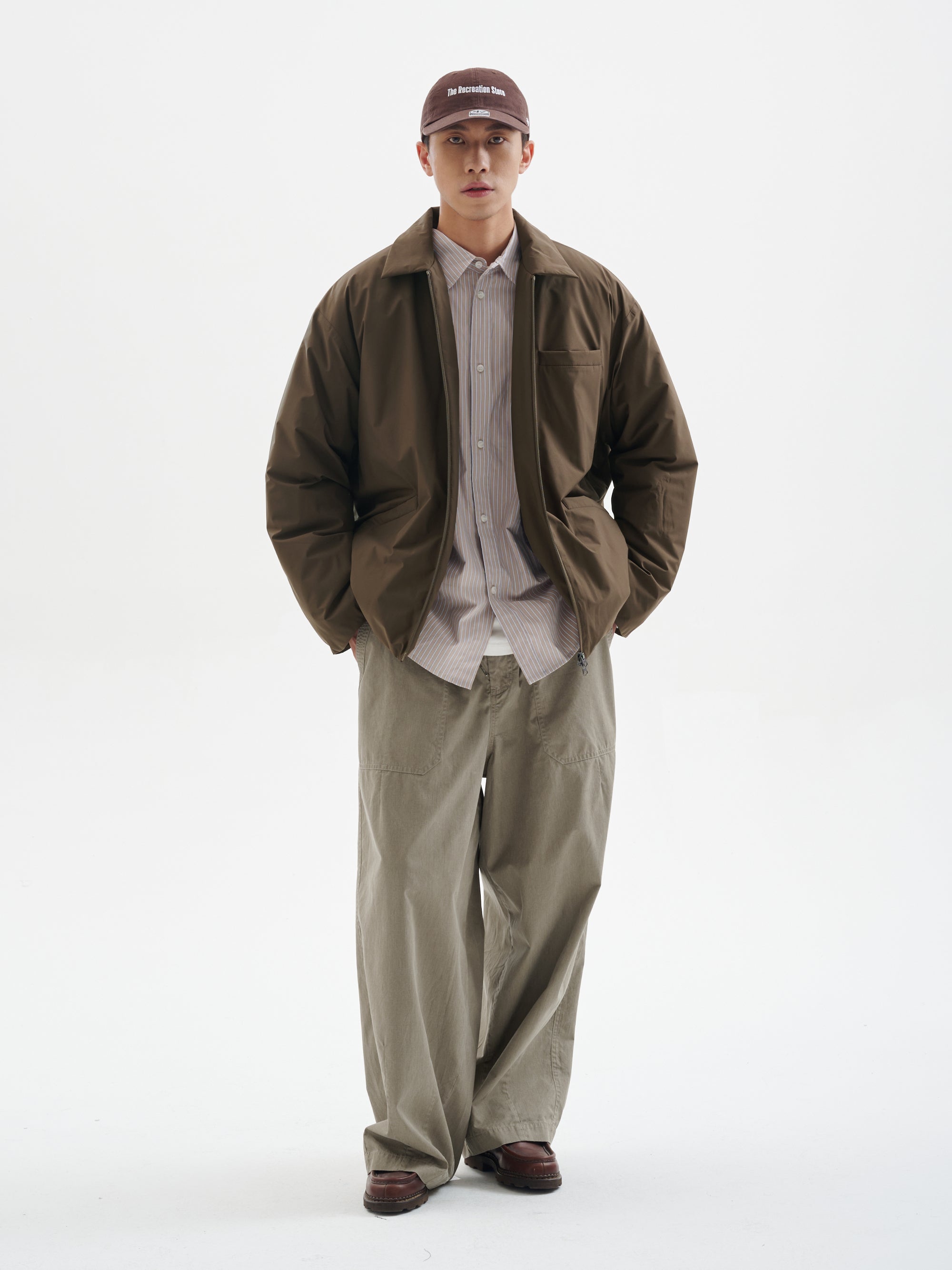 BUTTBILL Retro Enzyme-Washed Relaxed Silhouette Straight Deck Pants