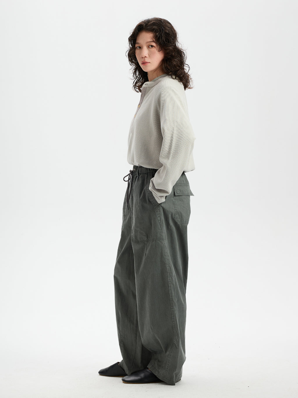 BUTTBILL Retro Enzyme-Washed Relaxed Silhouette Straight Deck Pants