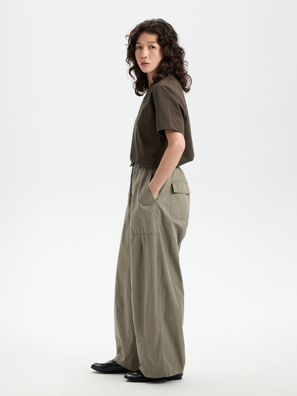 BUTTBILL Retro Enzyme-Washed Relaxed Silhouette Straight Deck Pants