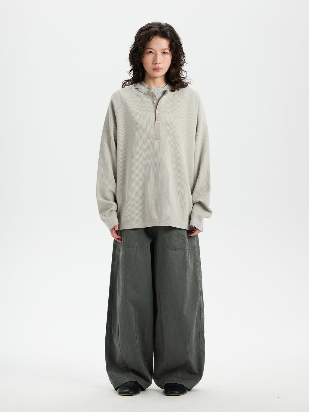 BUTTBILL Retro Enzyme-Washed Relaxed Silhouette Straight Deck Pants