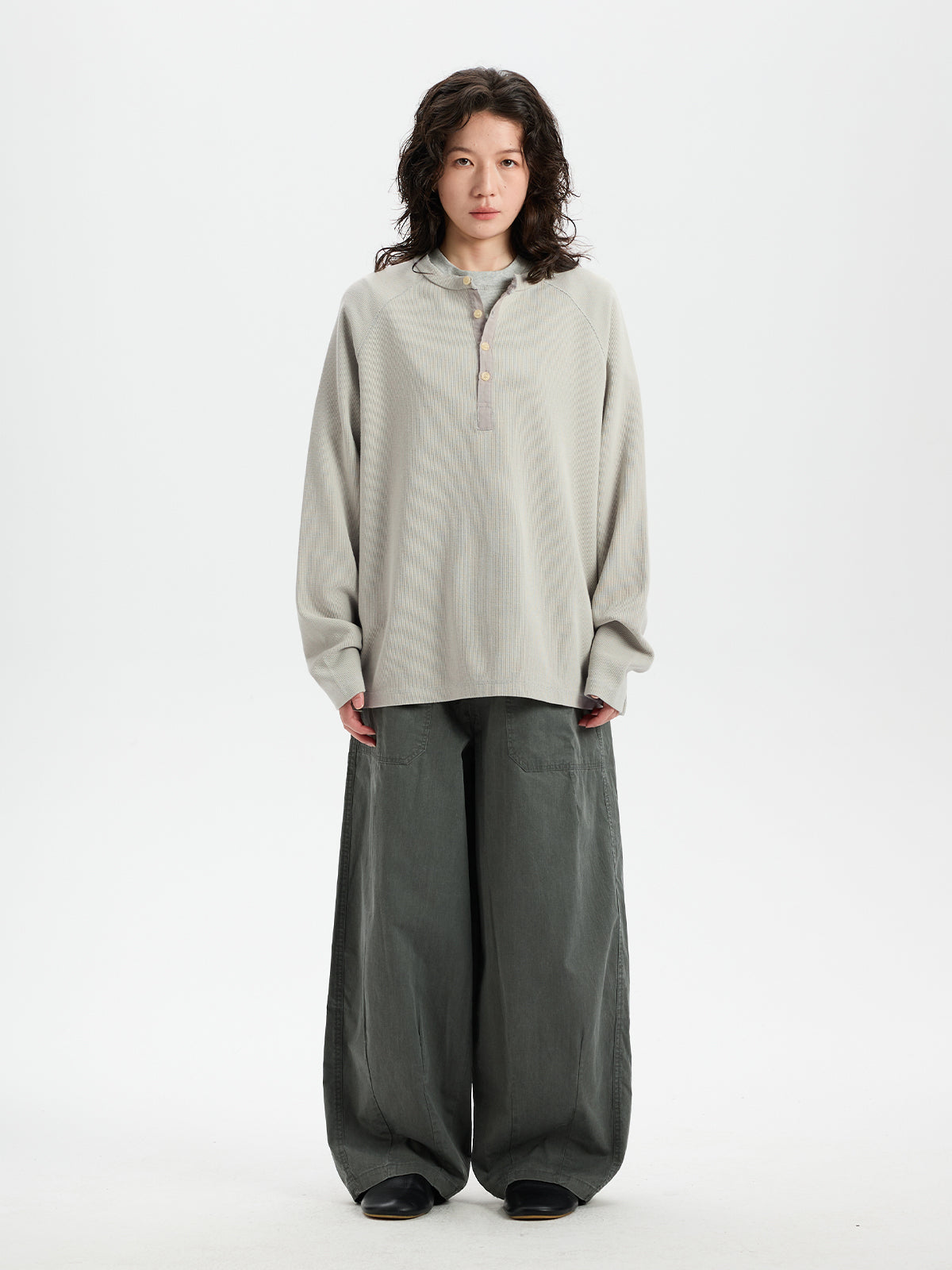 BUTTBILL Retro Enzyme-Washed Relaxed Silhouette Straight Deck Pants