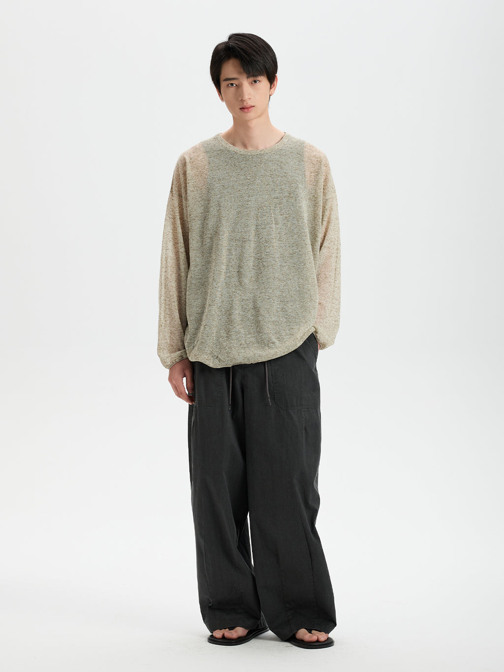 BUTTBILL Retro Enzyme-Washed Relaxed Silhouette Straight Deck Pants