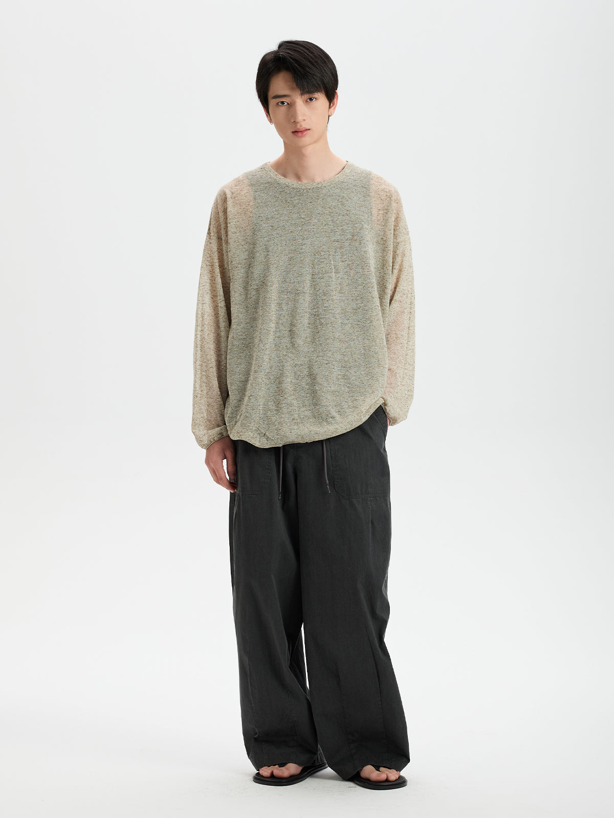 BUTTBILL Retro Enzyme-Washed Relaxed Silhouette Straight Deck Pants