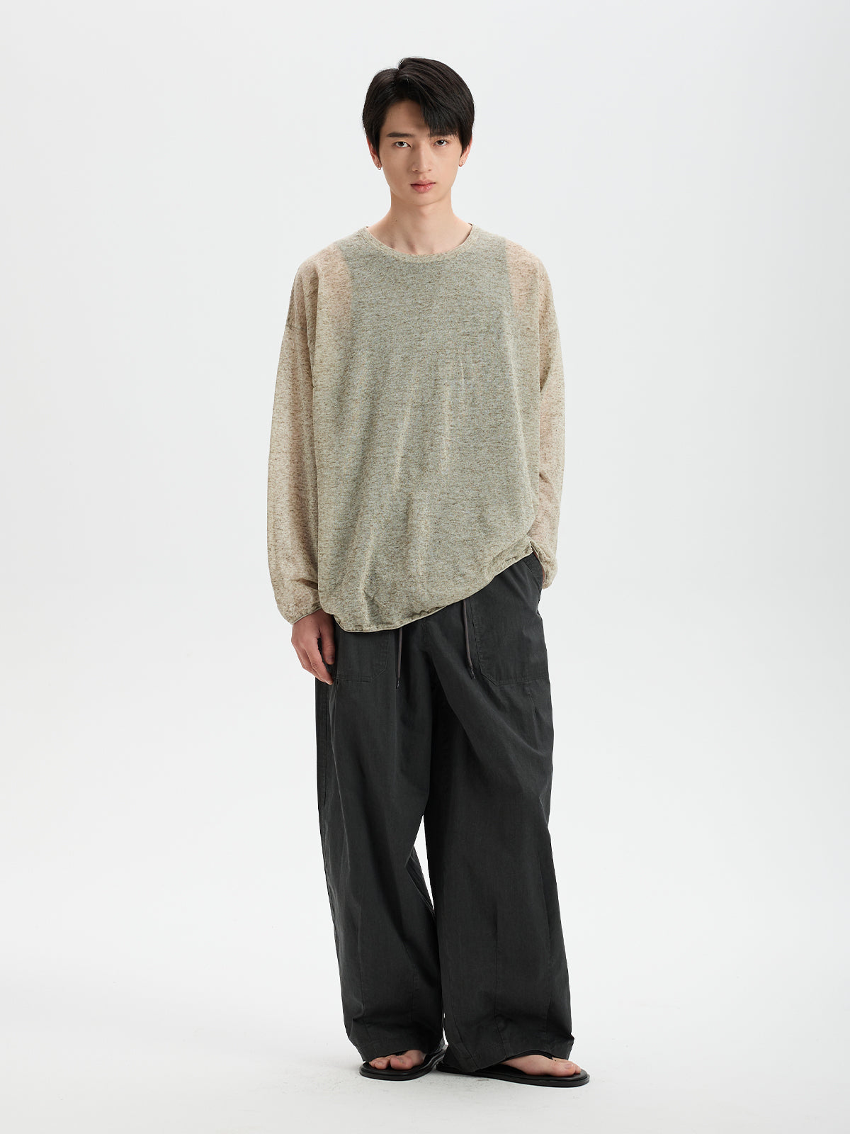 BUTTBILL Retro Enzyme-Washed Relaxed Silhouette Straight Deck Pants