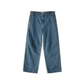 BUTTBILL Men's 13.2oz Knee-Pleated Washed Denim Jeans with Contrast Stitching080
