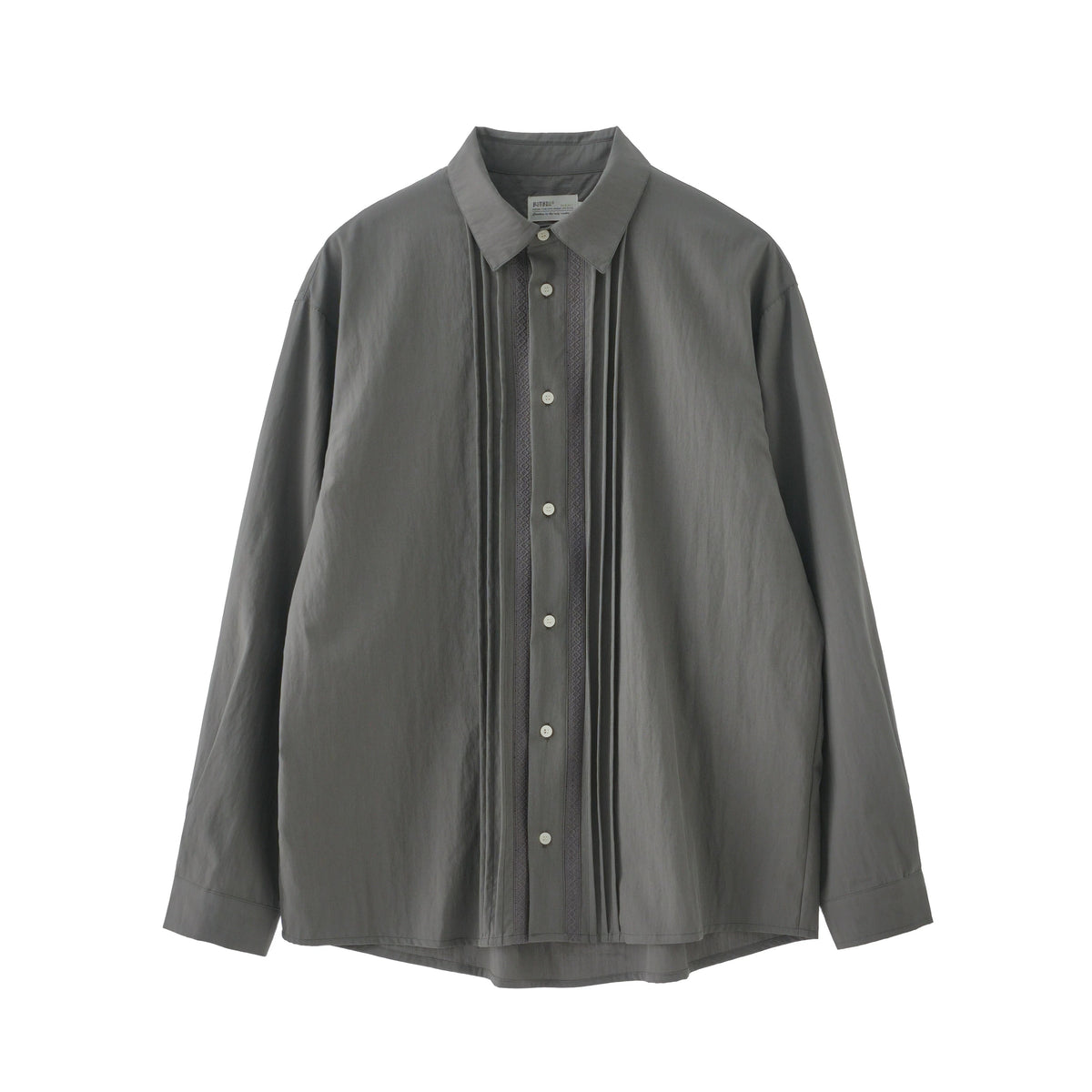 BUTTBILL SS26 Unisex Lyocell-Cotton-Nylon Pleated Shirt with Lace Trim045