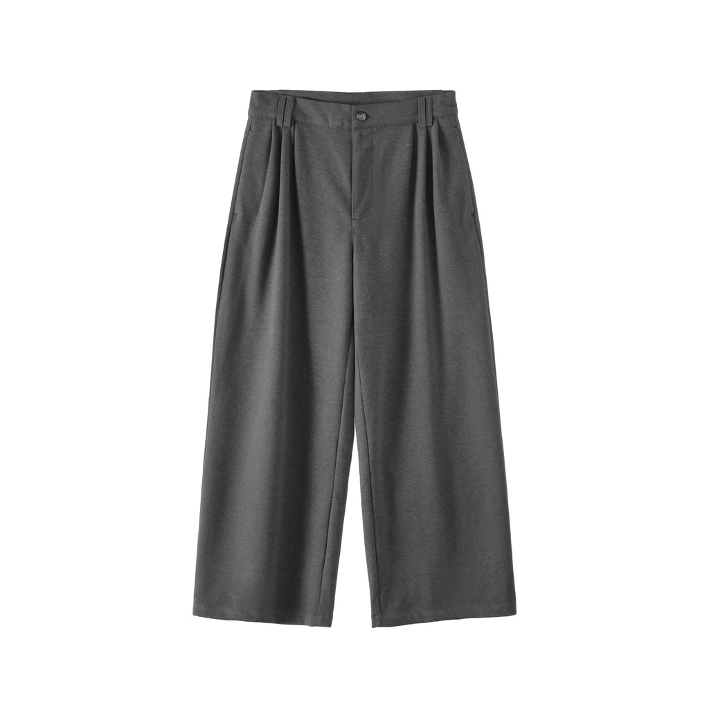BUTTBILL Unisex Vintage Woolen Wide-Leg Relaxed Trousers085
