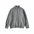 BUTTBILL Relaxed 9% Lambswool Half-Zip High-Neck Knit Sweater083