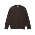 BUTTBILL Classic 48s Wool Blend Henley Knit Pullover with Shell Buttons018