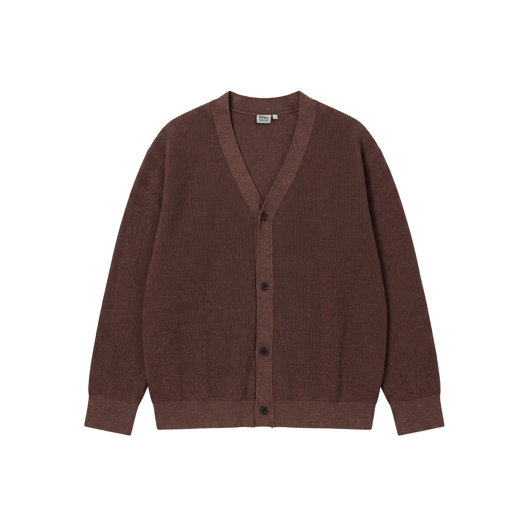 BUTTBILL Unisex Tencel-Linen Blend V-Neck Relaxed Knit Cardigan019