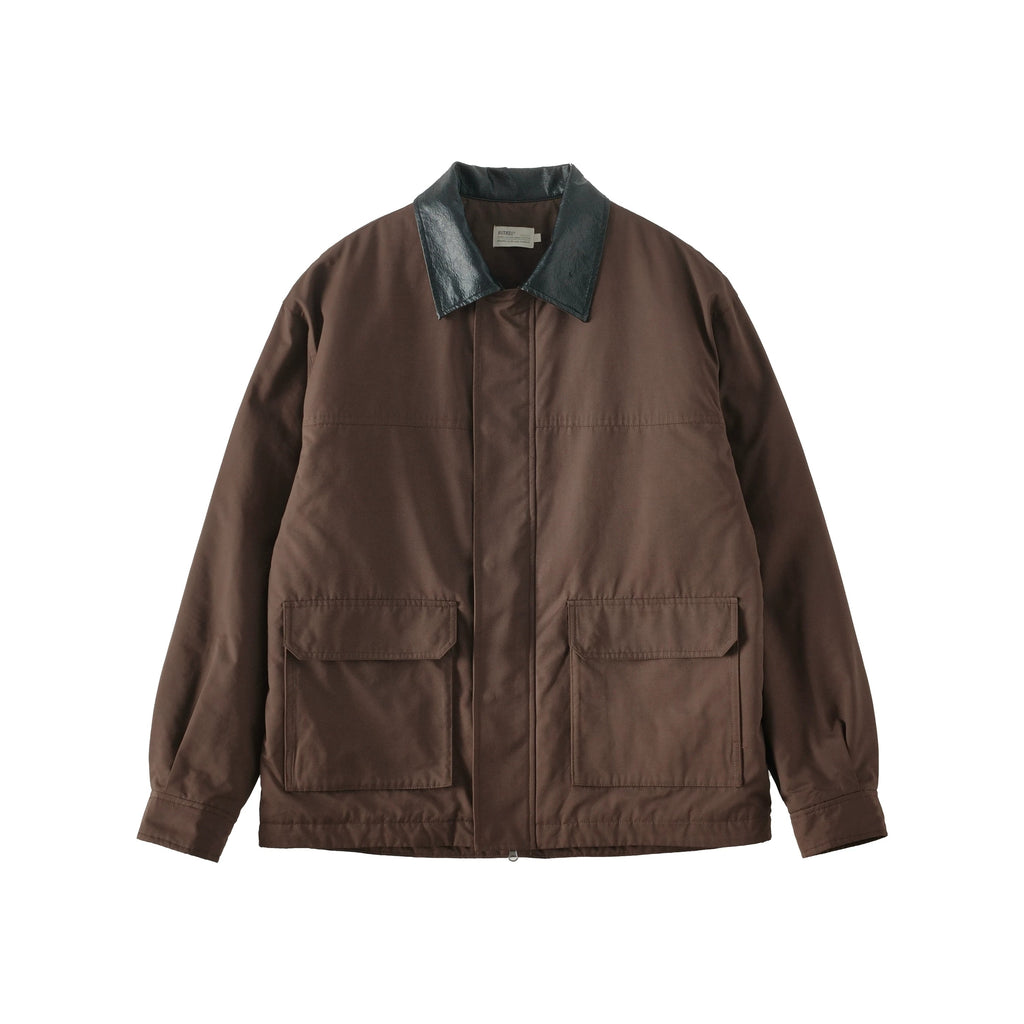 BUTTBILL Men's Leather-Collar 3M™ Thinsulate™ Water-Repellent Hunting Jacket081