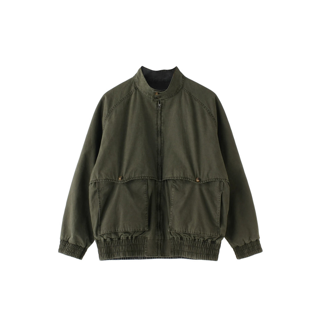 BUTTBILL Unisex Relaxed Reversible Washed Stand-Collar Utility Jacket101