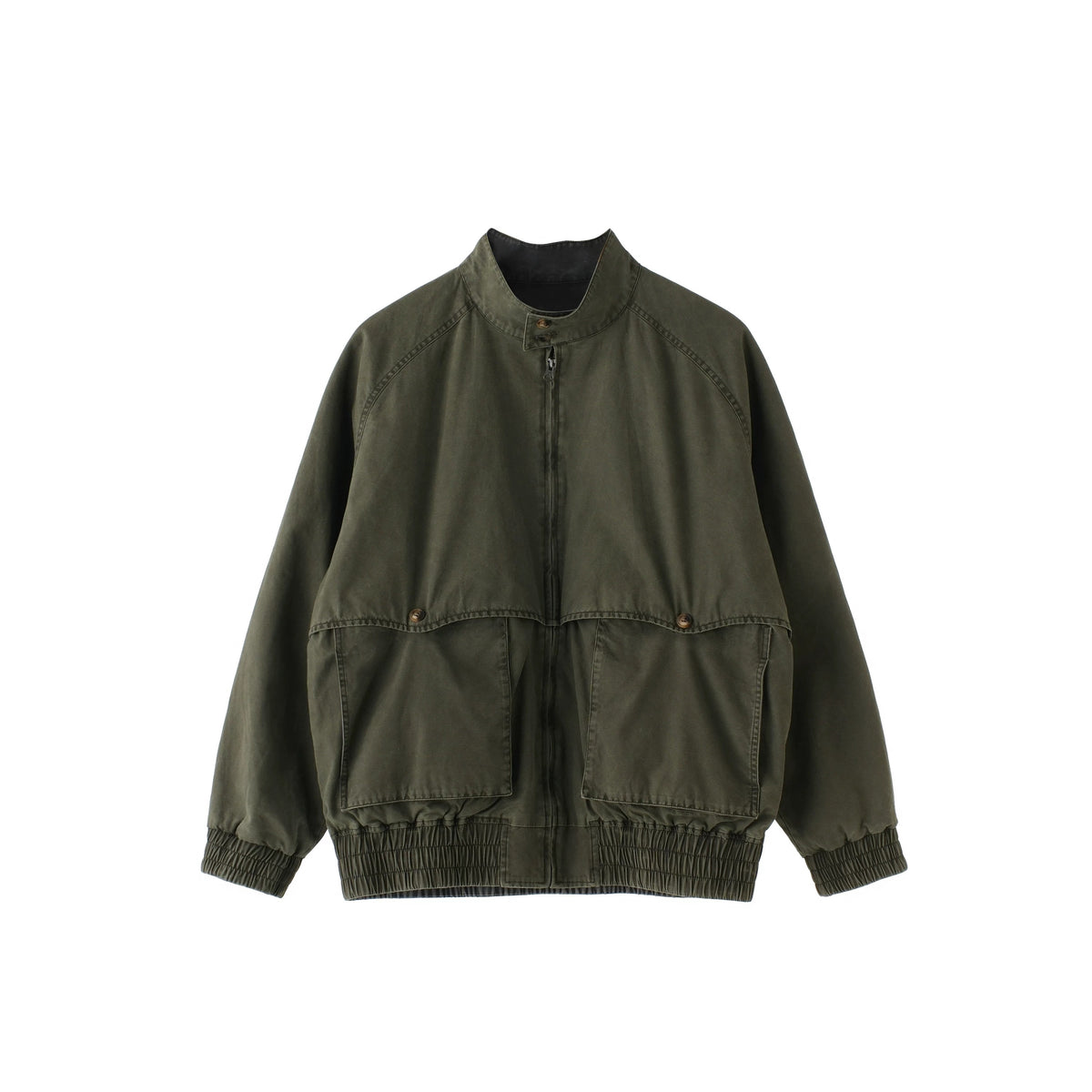 BUTTBILL Unisex Relaxed Reversible Washed Stand-Collar Utility Jacket101