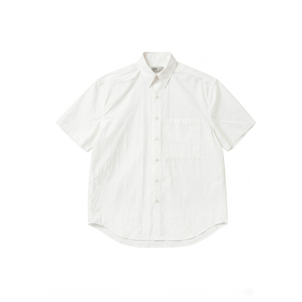 BUTTBILL Classic Minimalist Soft-Textured Long-Staple Cotton Pleated Back Shirt