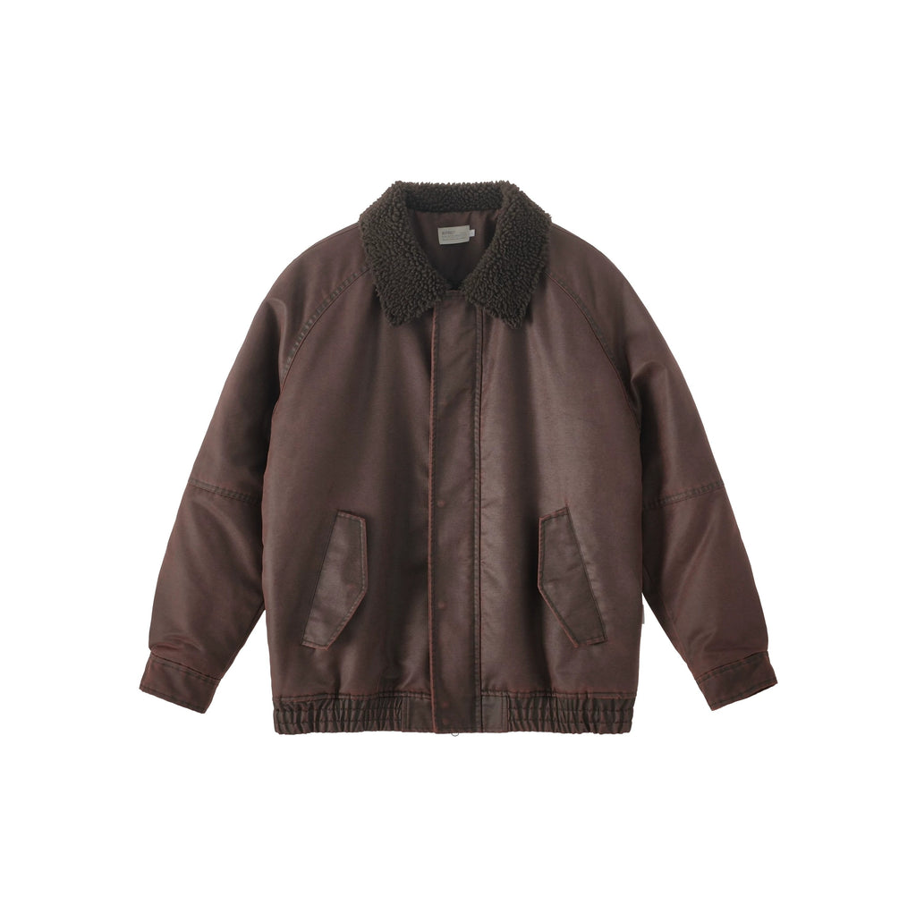 BUTTBILL FW25 Men's Enzyme-Washed 3M™ Thinsulate™ Faux Shearling Collar Jacket070