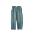 BUTTBILL Unisex Vintage Whiskered Washed Denim Relaxed Jeans106