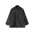 BUTTBILL Unisex Weather-Resistant Oxford Cropped Windbreaker with Detachable Hood102