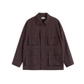 BUTTBILL Unisex Slub Cotton Utility Safari Jacket with Adjustable Drawstring026
