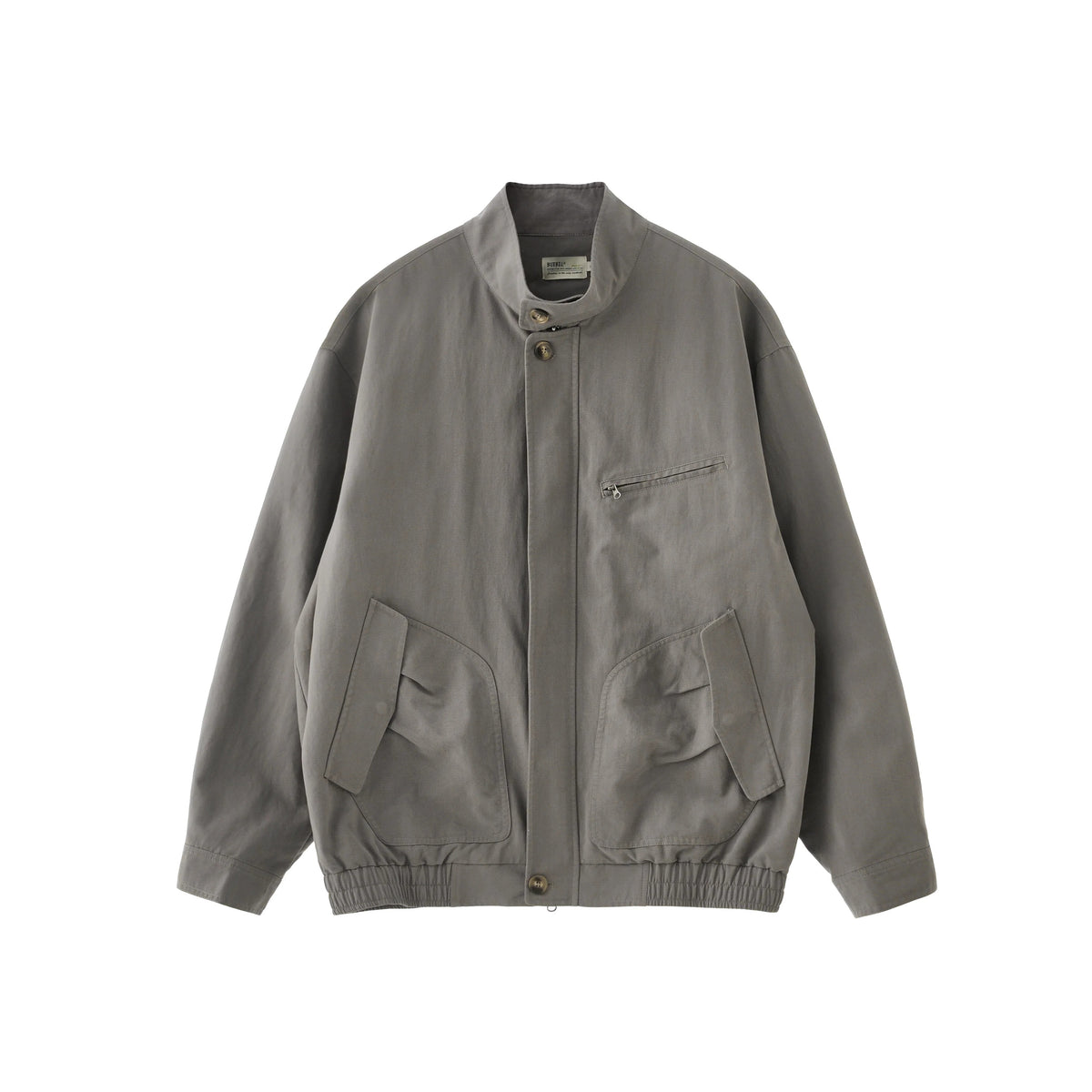 BUTTBILL Vintage Washed Stand Collar Moto Jacket | Relaxed Fit Cotton Nylon Short Jacket#048