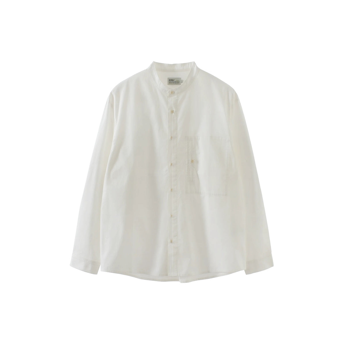 BUTTBILL Unisex Band Collar Relaxed Long-Sleeve Overshirt103