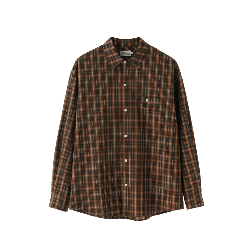 BUTTBILL Unisex Vintage Plaid Relaxed Long-Sleeve Overshirt098