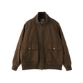 BUTTBILL Unisex Heavyweight Enzyme-Washed Stand Collar Utility Jacket094