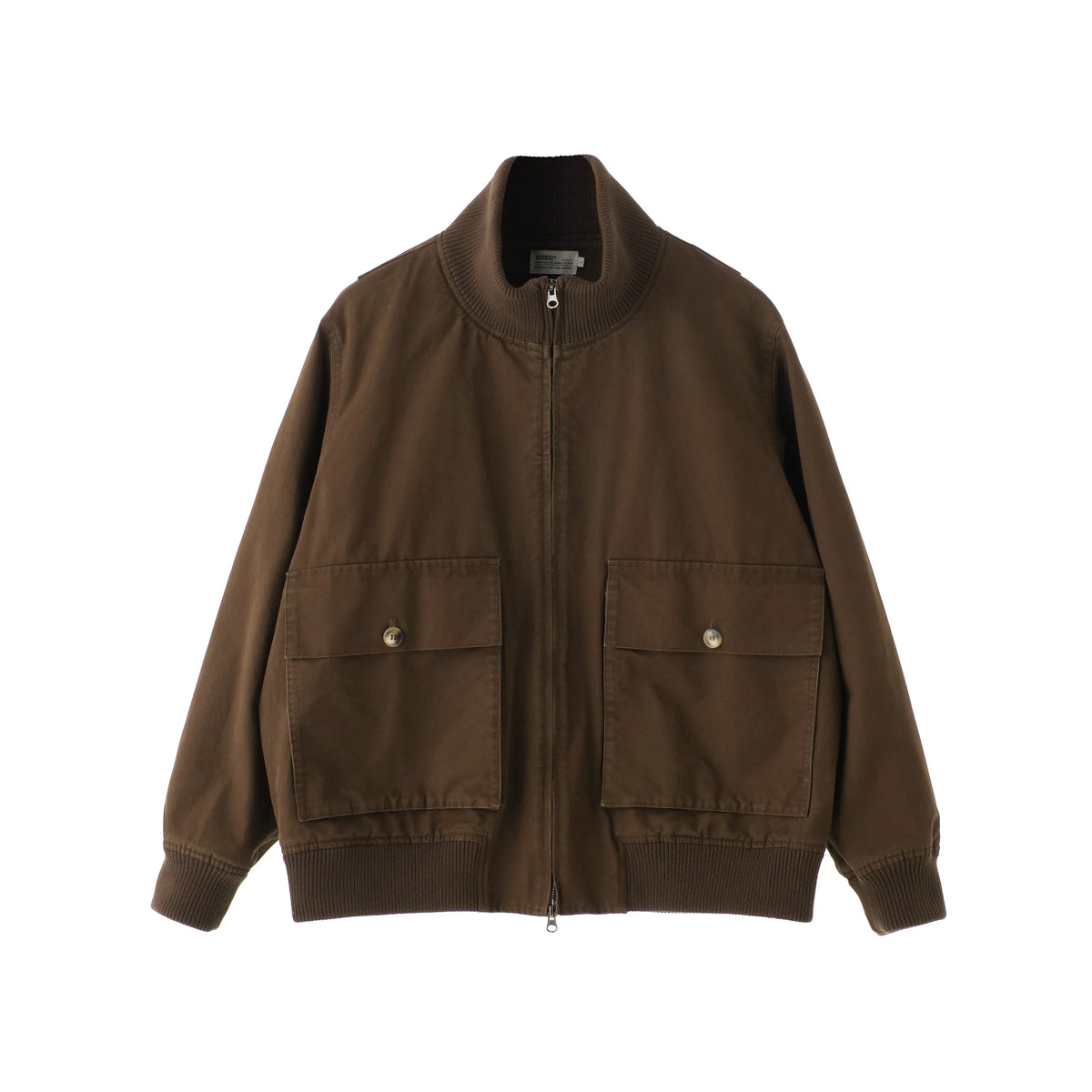 BUTTBILL Unisex Heavyweight Enzyme-Washed Stand Collar Utility Jacket094