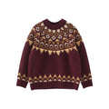 BUTTBILL FW25 Unisex Holiday Fair Isle Yoke Lambswool Sweater057