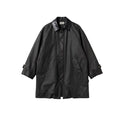 BUTTBILL Vintage Enzyme-Washed Long Coat – Relaxed Fit 3M Insulated Jacket with Double-Zip Closure#126