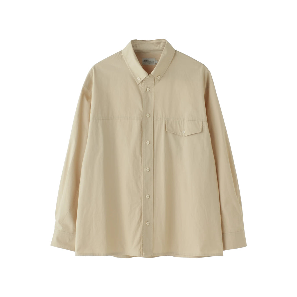BUTTBILL Men's Minimalist Relaxed Long-Sleeve Button-Up Overshirt095