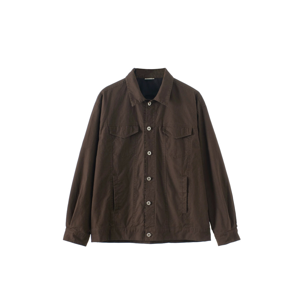 BUTTBILL Unisex Vintage Washed Collared Relaxed Jacket096