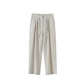 BUTTBILL Unisex 20% Sorona® Cotton-Linen Double-Pleated Extended-Waist Trousers116
