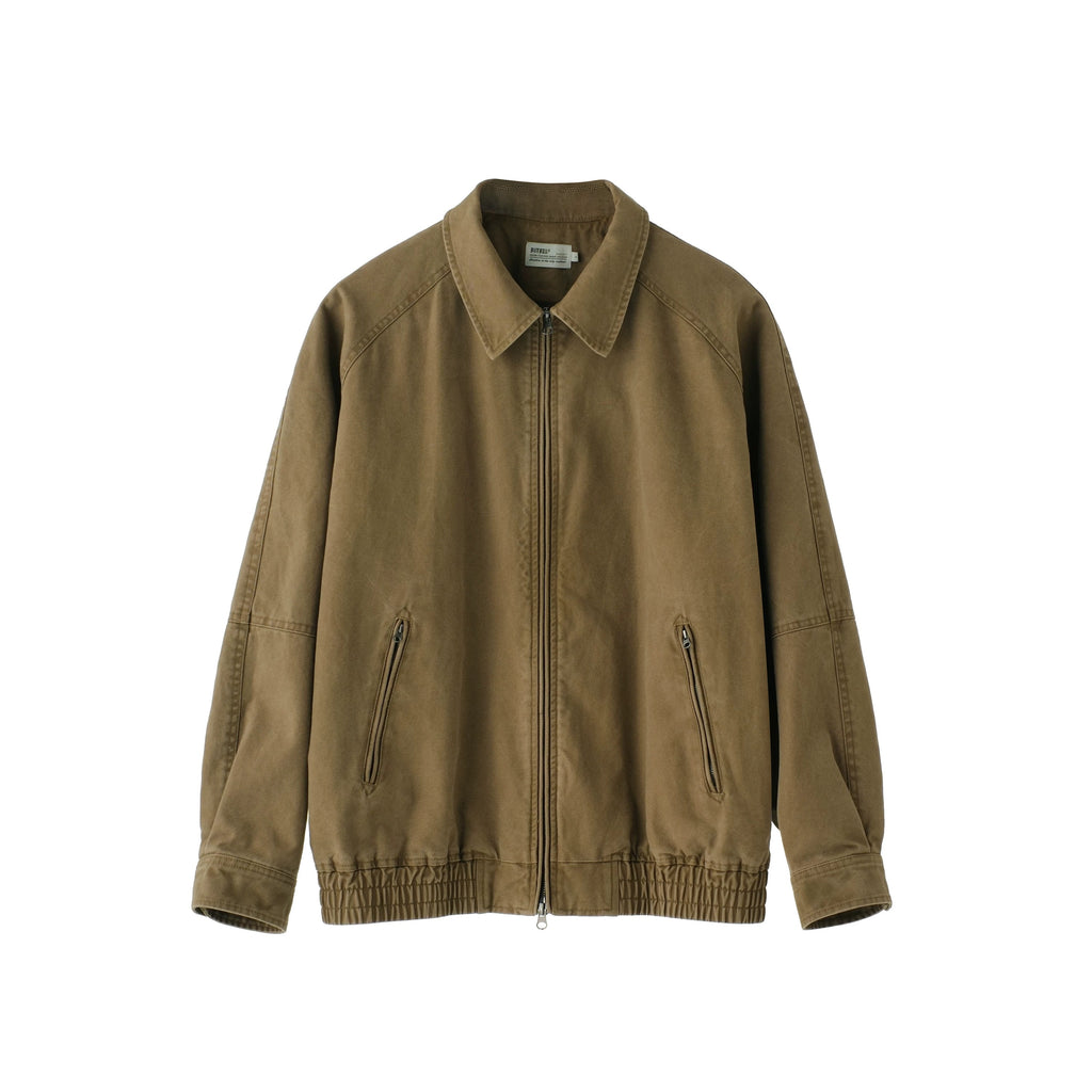 BUTTBILL Men's Enzyme-Washed Heavyweight Cotton Canvas Collared Short Jacket097