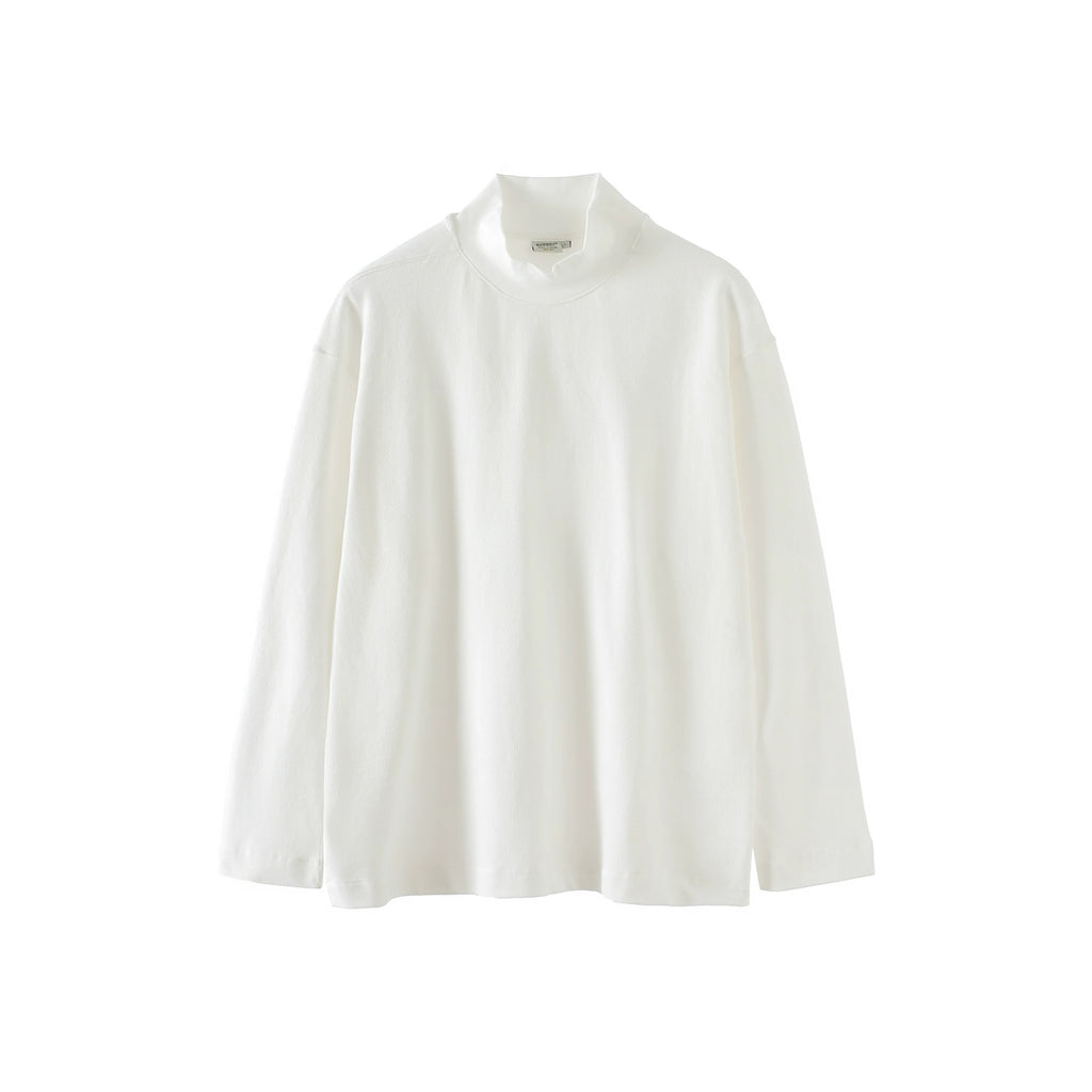BUTTBILL Unisex Textured Combed Cotton Relaxed Long-Sleeve Tee090