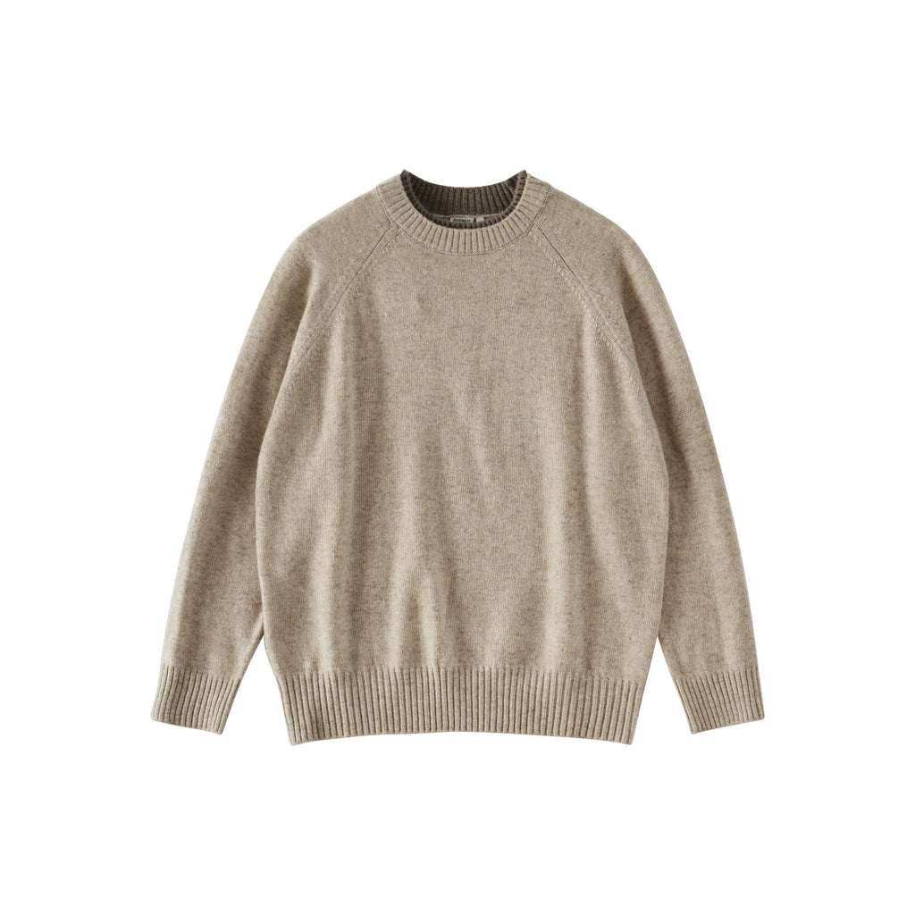 BUTTBILL Minimalist 33% Lambswool Crewneck Knit Sweater074