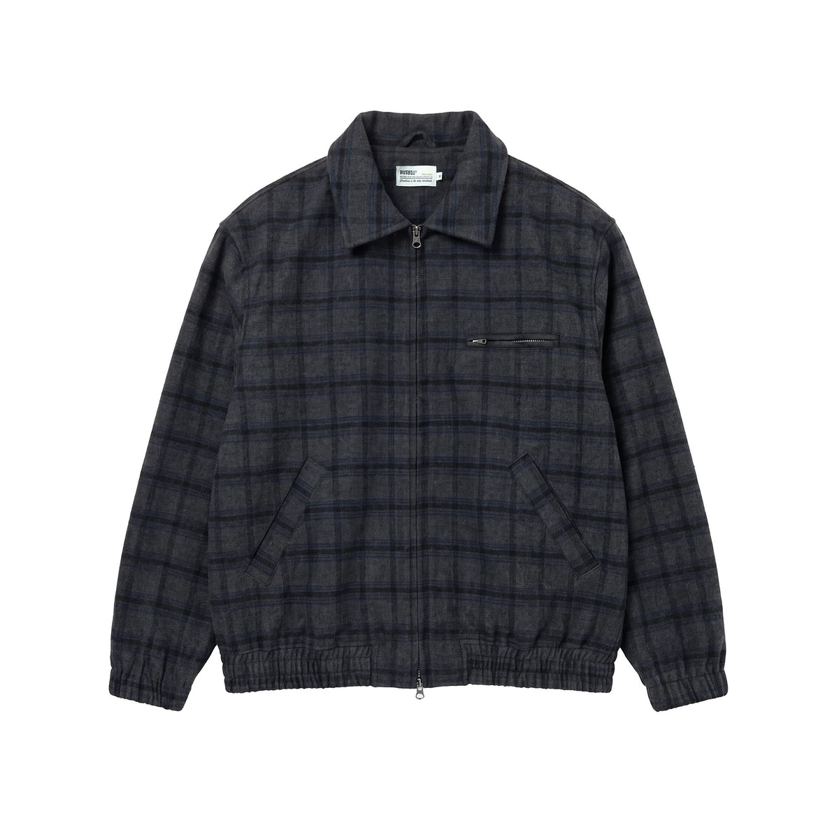 BUTTBILL Vintage Wool Relaxed Harrington Jacket with Classic Collar040