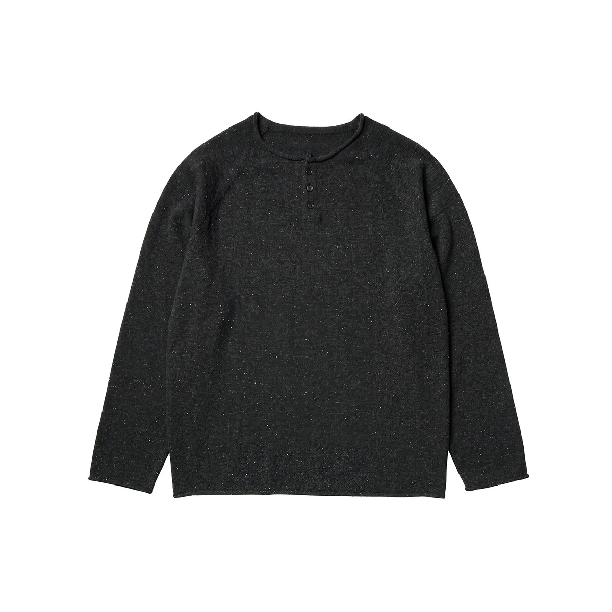 BUTTBILL 17.5-Micron 100% Merino Wool Henley Knit Sweater – Relaxed Fit Lightweight Long Sleeve Pullover#120