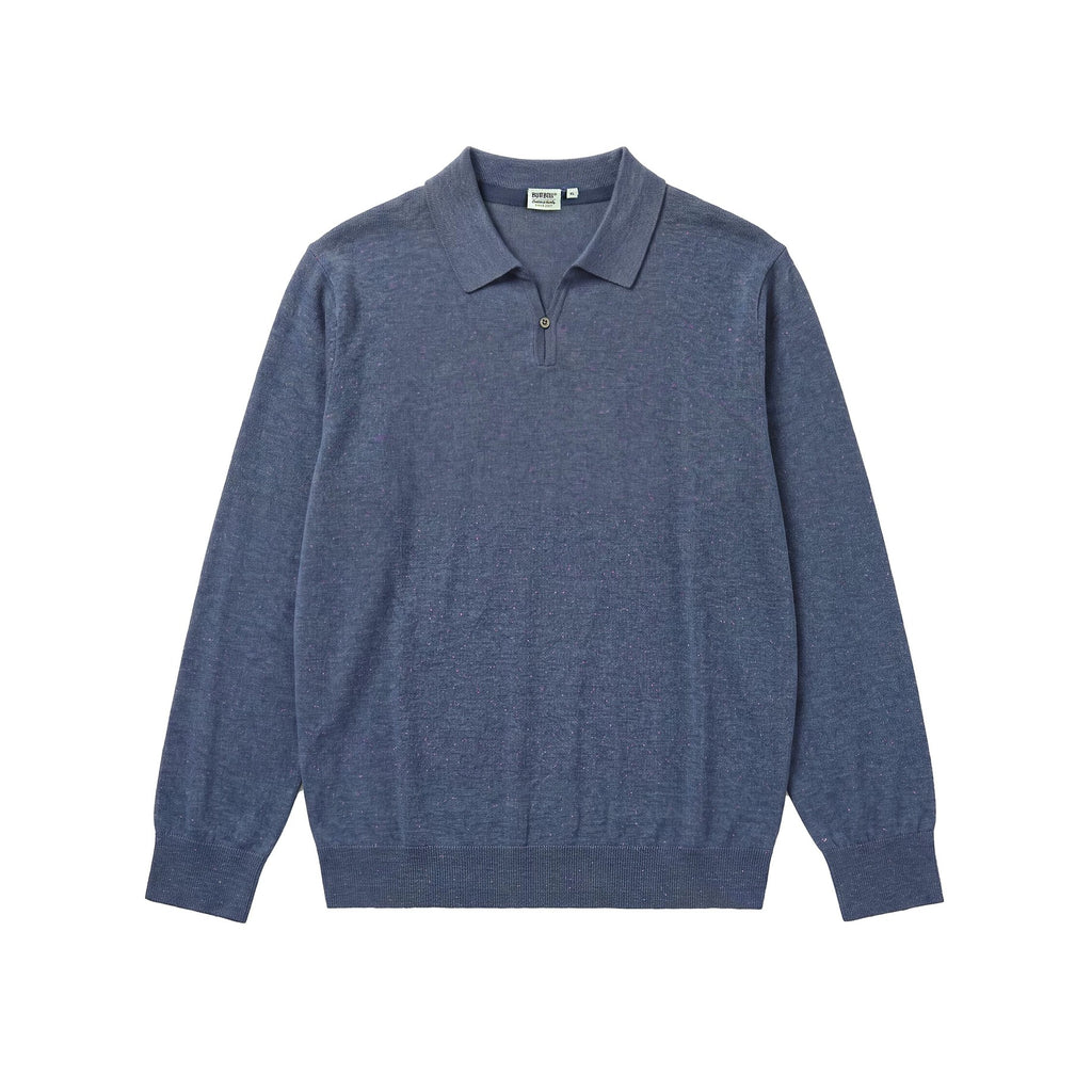 BUTTBILL Old Money Tencel-Blend Long-Sleeve Knit Polo041
