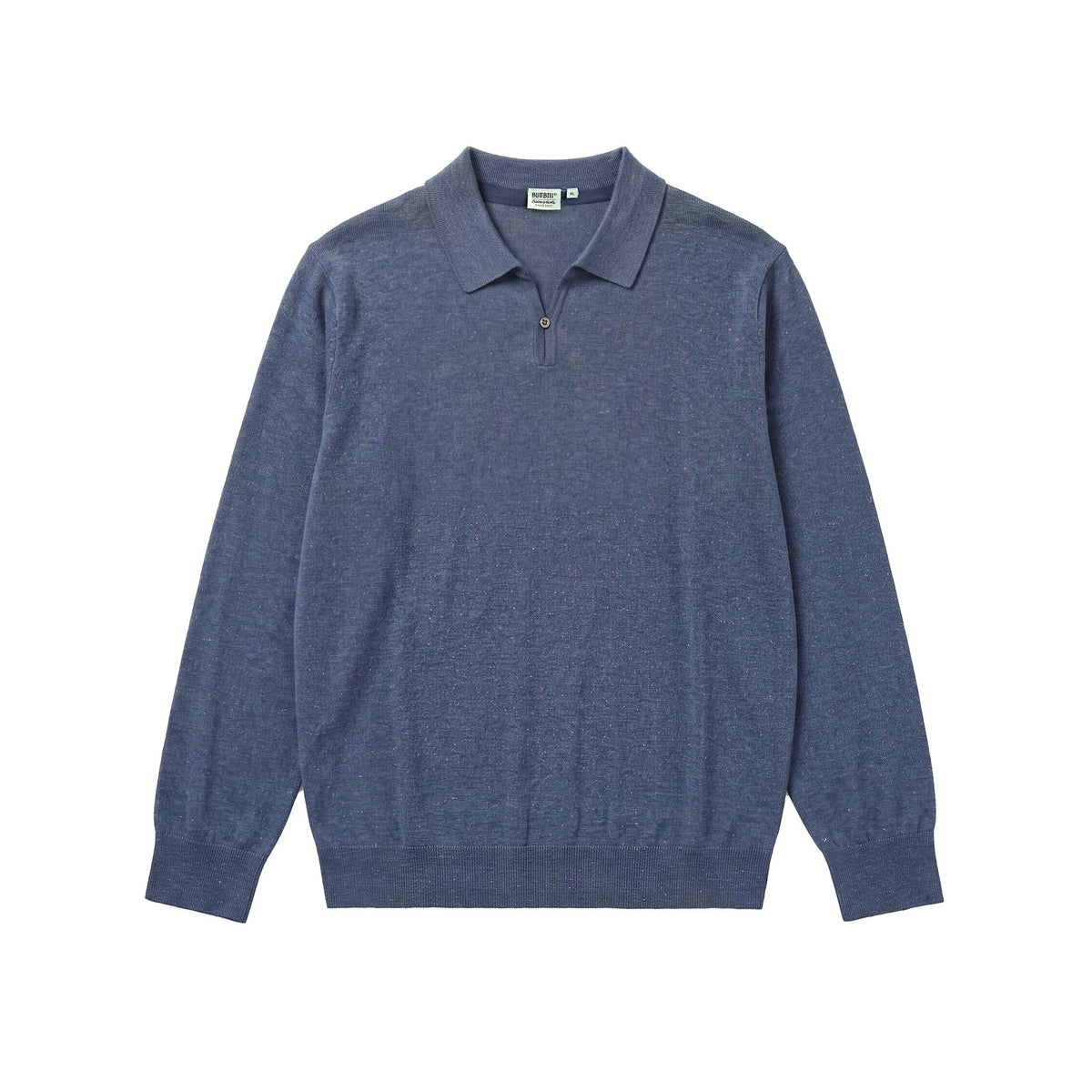 BUTTBILL Old Money Tencel-Blend Long-Sleeve Knit Polo041