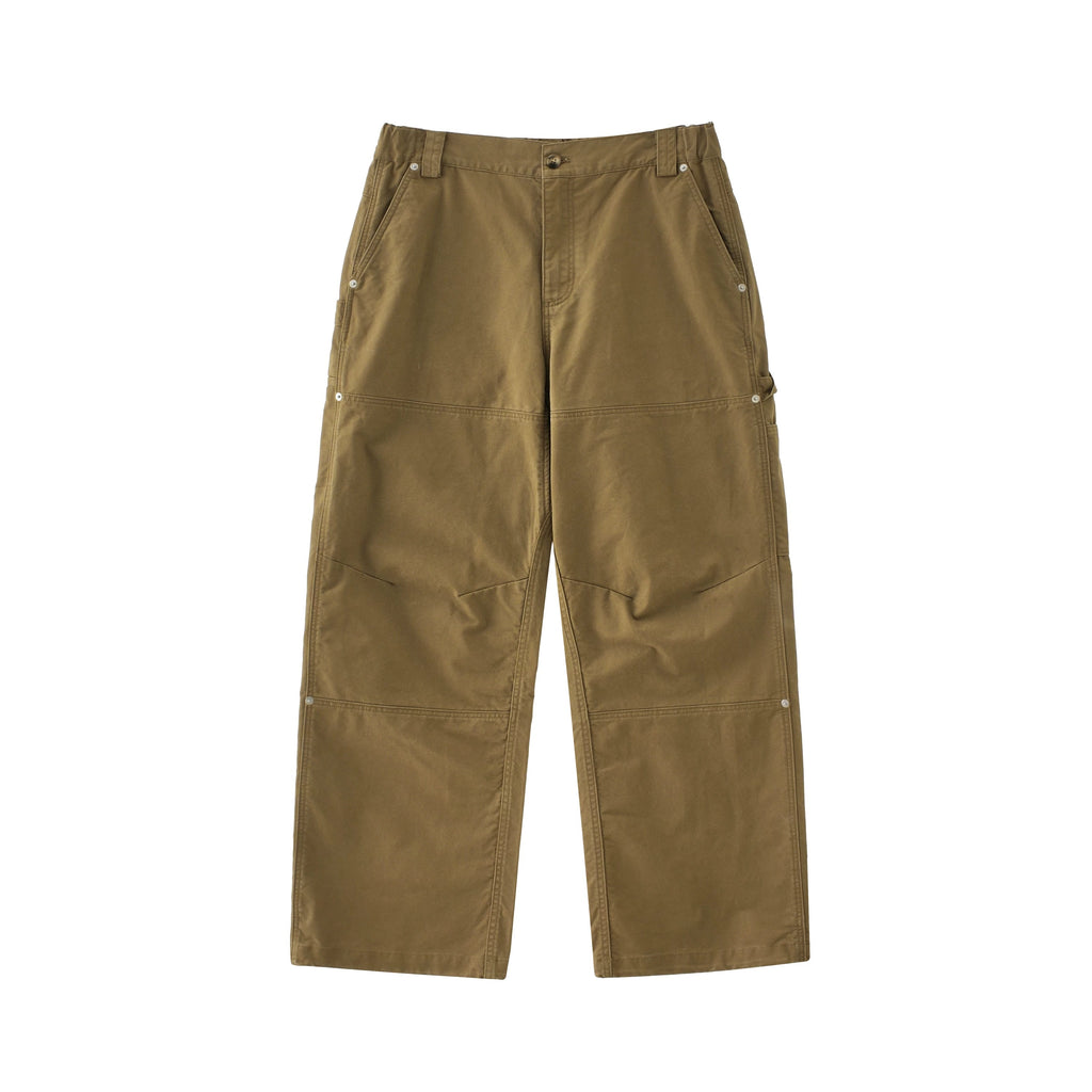 BUTTBILL Unisex Enzyme-Washed Cotton Twill Paneled Utility Trousers060