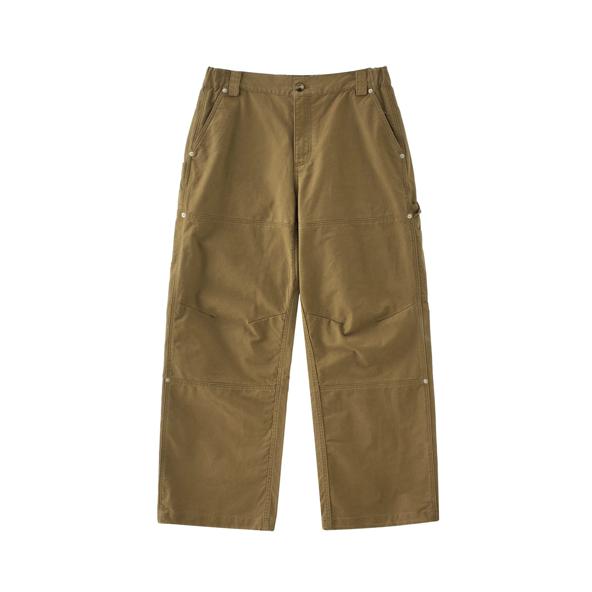 BUTTBILL Unisex Enzyme-Washed Cotton Twill Paneled Utility Trousers060