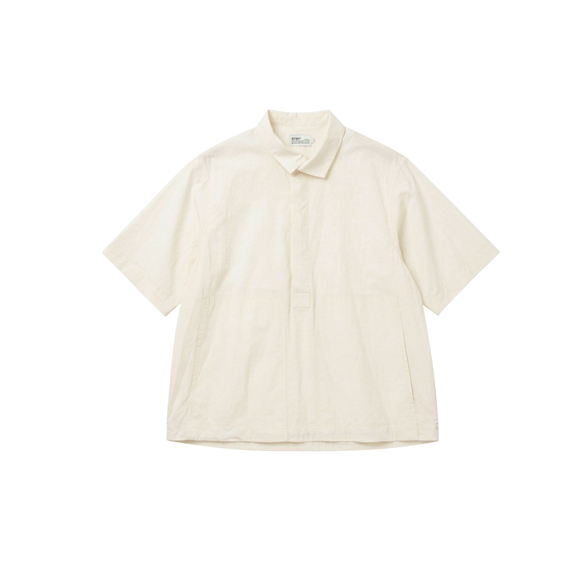 BUTTBILL SS26 80s High-Density Long-Staple Cotton Half-Placket Shirt