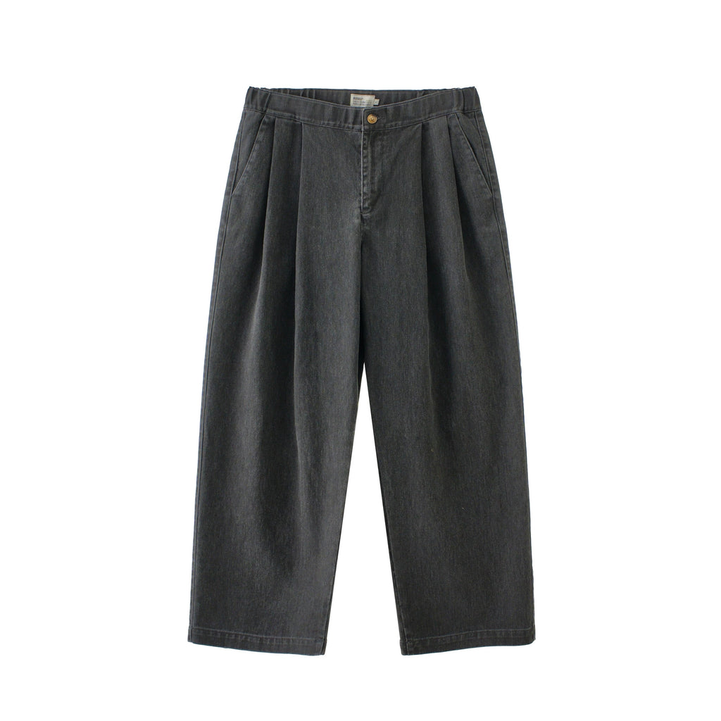BUTTBILL FW25 Unisex Enzyme-Washed Pleated Relaxed Trousers056